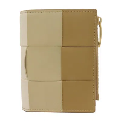 Pre-owned Bottega Veneta Brown White Leather Wallet (bi-fold) () In Multi