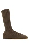 BOTTEGA VENETA BROWN WOOL BLEND DOMENICA ANKLE BOOTS