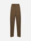 Bottega Veneta Brown Wool Straight Leg Trousers