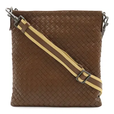 Pre-owned Bottega Veneta Brown Yellow Leather Shoulder Bag ()