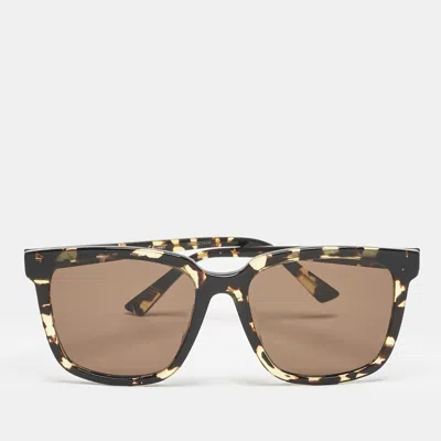 Pre-owned Bottega Veneta Brown/black Bv1021sk Square Sunglasses