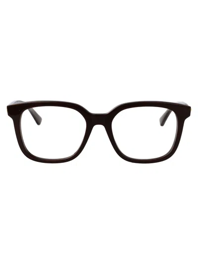 Bottega Veneta Brown-brown-transparent Acetate Glasses In Black