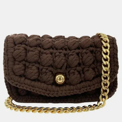 Pre-owned Bottega Veneta Brownie Classic Brown Crochet Flap Bag