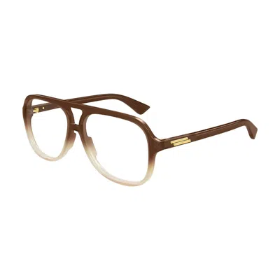 Bottega Veneta Brown-to-crystal Gradient Eyeglasses