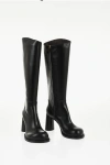 Bottega Veneta Brushed Leather Cliff Under The Knee Boots 9cm In Black