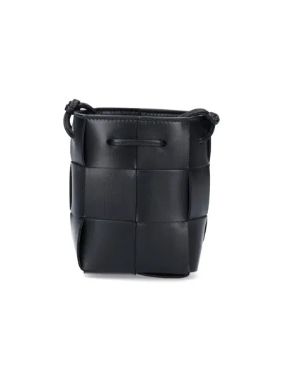 Bottega Veneta Cassette Leather Bucket Bag In Black  