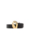 Bottega Veneta Abstract Buckle Leather Belt In Black