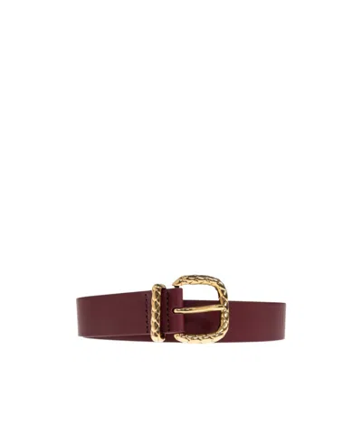 Bottega Veneta Buckle Belt In Burgundy
