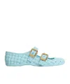 Bottega Veneta Amy Intreccio Dual Mary Jane Ballerina Flats In Blue