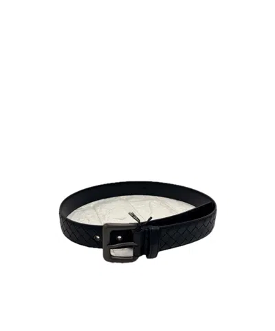 Bottega Veneta Buckle-hole Belt In Black
