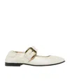 Bottega Veneta Off-white Astaire Mary-jane Ballerina Flats In White