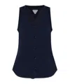 Bottega Veneta Buttoned Scoop Neck Tank Top In Animal Print