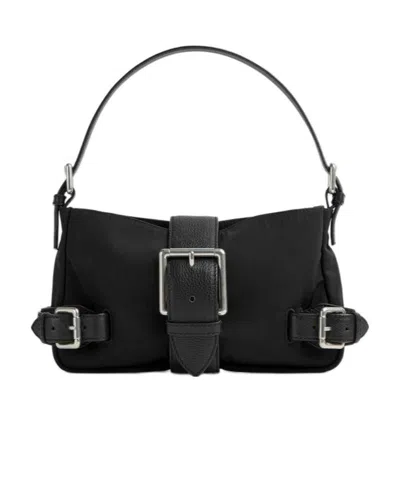 Bottega Veneta Buckled Shoulder Bag In Black