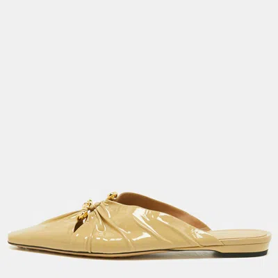 Pre-owned Bottega Veneta Bunnie Size 38.5 Beige Leather Mules In Sand