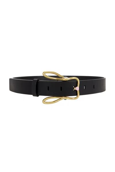 Bottega Veneta Women Bunny Leather Belt In Black