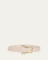 Bottega Veneta Bunny Buckle Leather Belt In Rabbit Belt 3 Cm Pebble Calf