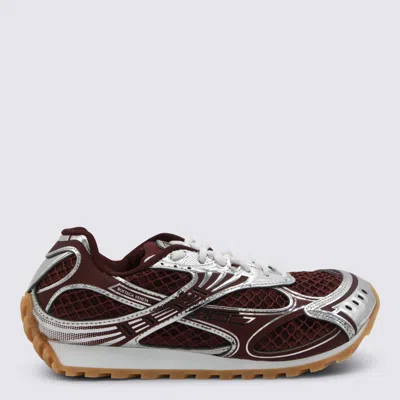 Bottega Veneta Burgundy And Silver Orbit Sneakers In Multi