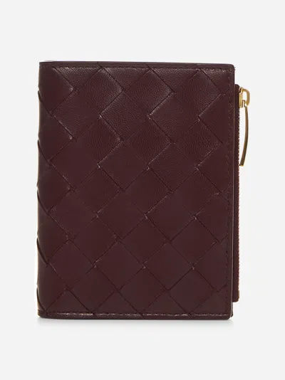 Bottega Veneta Kleines Intrecciato Bi-fold Portemonnaie In Barolo