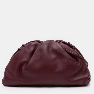Pre-owned Bottega Veneta Burgundy Lambskin The Mini Pouch Crossbody