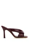 Bottega Veneta Burgundy Leather Riva Mules