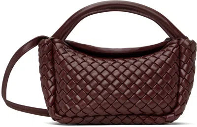 Bottega Veneta Burgundy Small Cobble Top Handle Bag In 2250 Barolo-m Brass
