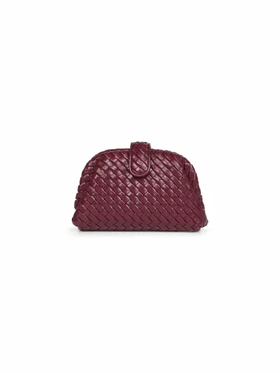 Bottega Veneta Burgundy Small Lauren 1980 Clutch In Red