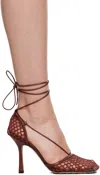 Bottega Veneta Strap-up High-heeled Sandals In 6084 Cherry