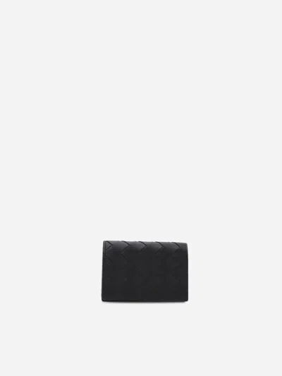 Bottega Veneta Business Card Case In Blacksilver