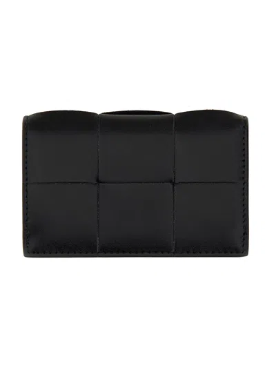 Bottega Veneta Business Card Holder Cassette In Black