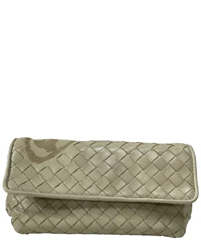 Pre-owned Bottega Veneta Butterfly Intrecciato Flap Clutch Bag (authentic Pre-loved)