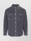 Bottega Veneta Button-down Collar Long Sleeve Corduroy Shirt In Gray