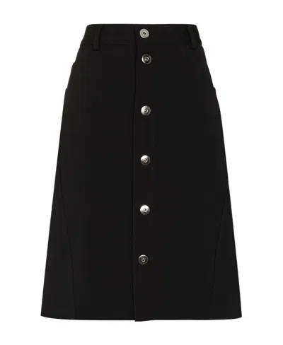 Bottega Veneta Button-down Midi Skirt In Black