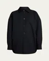 Bottega Veneta Button Down Sartorial Wool Twill Shirt In Nero