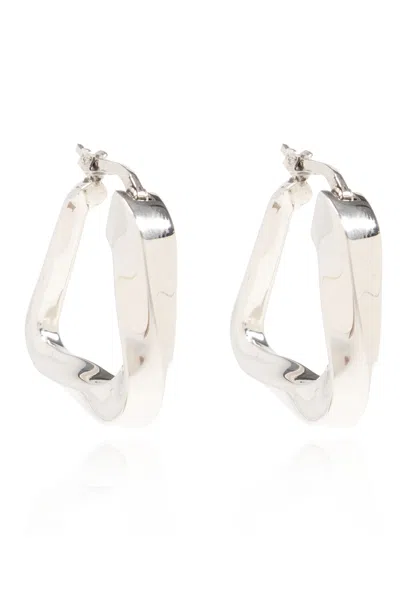 Bottega Veneta Button Earrings In White