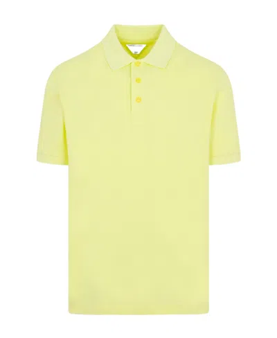 Bottega Veneta Button Fitting Polo Shirt In Yellow