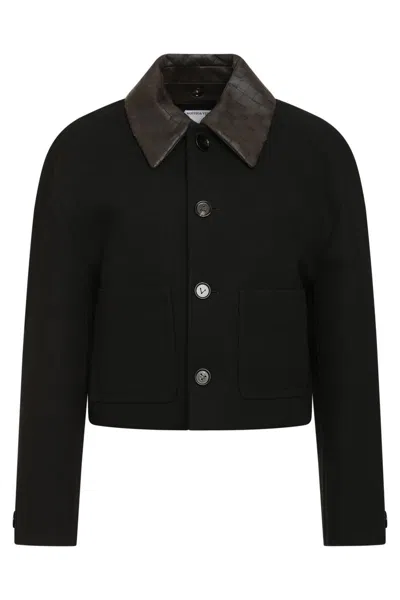Bottega Veneta Button-front Cotton Jacket In Black
