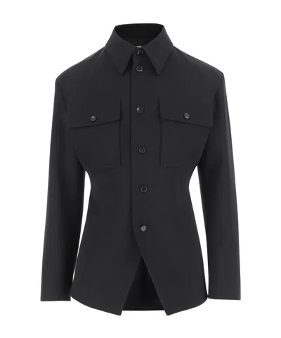 Bottega Veneta Button-up Shirt Jacket In Black