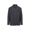 Bottega Veneta Triangle Back Denim Shirt In Gray