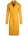 Bottega Veneta Fitted Shirt Dress With Collared Neckline And Oversized Pockets In Yellow