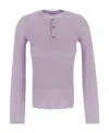 Bottega Veneta Button-up Wool Jumper In Purple