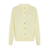 Bottega Veneta Long-sleeved Knitted Cardigan In Yellow