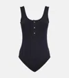Bottega Veneta Nylon One-piece Swimsuit In Black