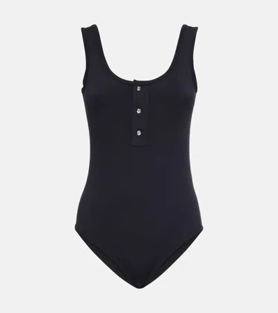 Bottega Veneta Buttoned Swimsuit In Black
