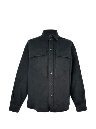 Pre-owned Bottega Veneta Button-up Overshirt Jacket In Black