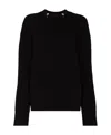 Bottega Veneta Bv Cn Metal Dtl Ls Dbl Fc Shetland Sweat In Black