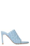 Bottega Veneta Blue Almond Toe Stiletto Heel Sandals For Women