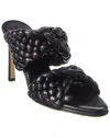 Bottega Veneta Leather Intreccio Open Top Mules 8cm In Black
