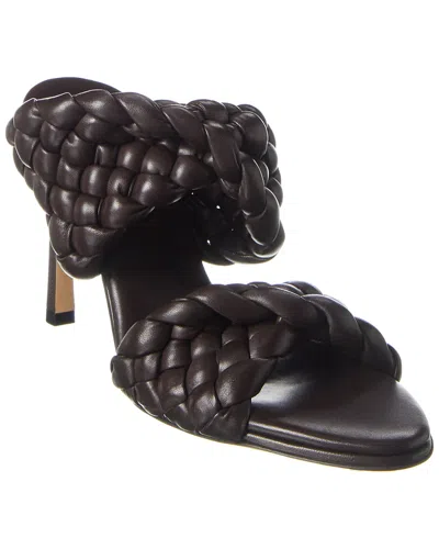 Bottega Veneta The Curve 95 Lambskin Mules With Twisted Intrecciato Straps In Black