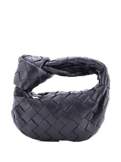 Pre-owned Bottega Veneta Bv Jodie Intrecciato Nappa Candy Hobo Bag In Black