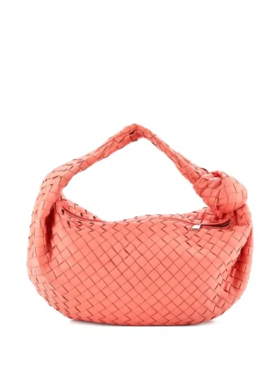 Pre-owned Bottega Veneta Bv Jodie Intrecciato Nappa Medium Hobo Bag In Pink